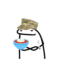 Flork eating borsch